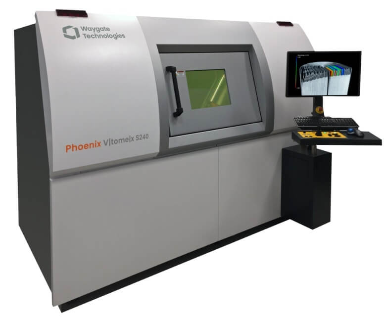 Waygate Technologies Phoenix V|tome|x S240 工業(yè)CT檢測設(shè)備，用于動(dòng)力電池?zé)o損檢測與內(nèi)部結(jié)構(gòu)分析。