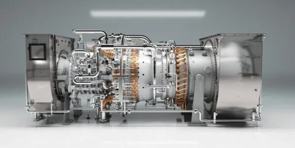 貝克休斯NovaLT16工業(yè)燃?xì)廨啓C(jī)整機(jī)展示，用于高效率熱電聯(lián)產(chǎn)與氫燃料應(yīng)用的先進(jìn)能源設(shè)備